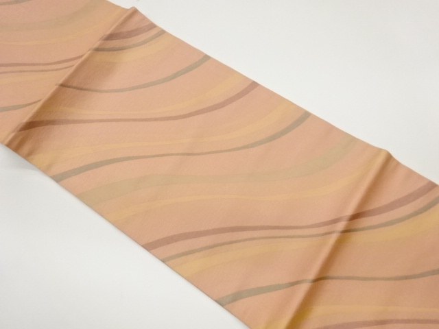 JAPANESE KIMONO / FUKURE-ORI CURVED PATTERN WEAVING HIRAKI NAGOYA OBI